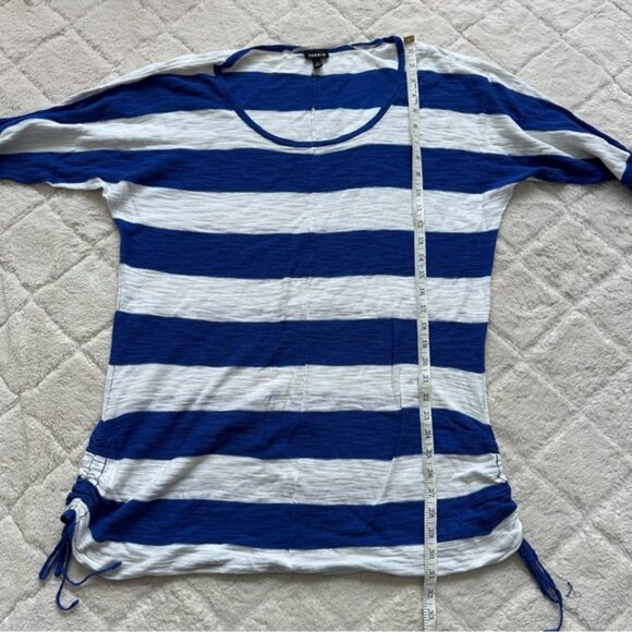 Torrid | Blue and White Stripe Ruched Side Pullover | Size 2 - Picture 8 of 8